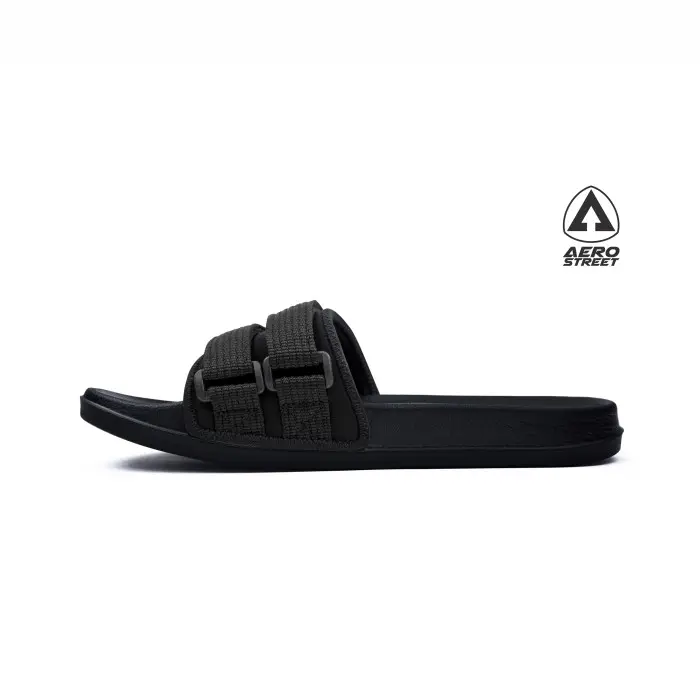 Aerostreet 39-44 Romeo Hitam Hitam - Sandal Selop Slip On B1AAA 5