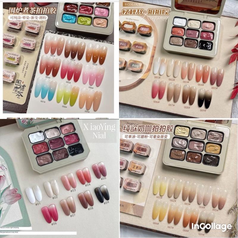 Sét gel dặm ombre mini, gel dặm ombre làm nail 9 màu mini