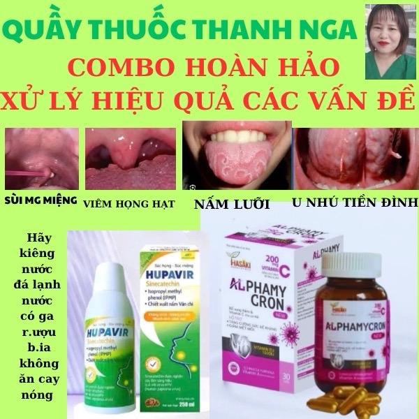 COMBO 1 Hộp súc miệng họng hupavia 250ml,và một lọ  alphamycron 30 viên hỗ trợ  tăng miễn dịch,hỡ trợ tăng đề kháng 9
