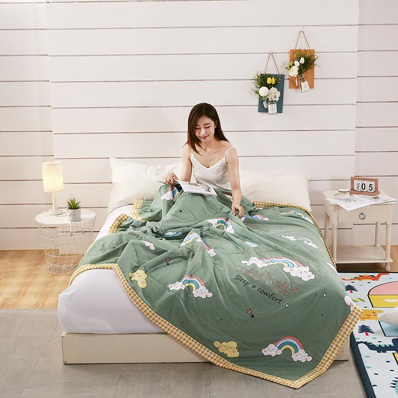 Product Introduction of Factory Direct Supply Summer Blanket Airable Cover Single Double Thin Quilt Gift Quilt Spring and Autumn Duvet Insert Machine Washable Summer Blanket 7