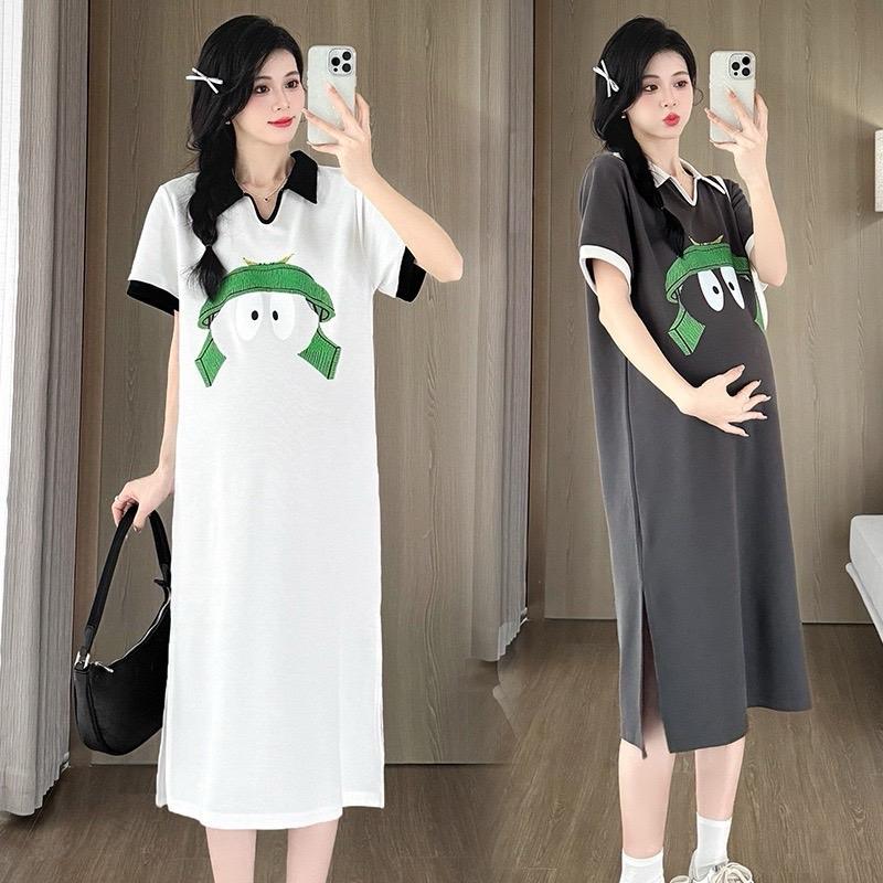 Váy polo mang phong cách mùa hè, dành cho bà bầu, không bầu , dạng váy suông 0