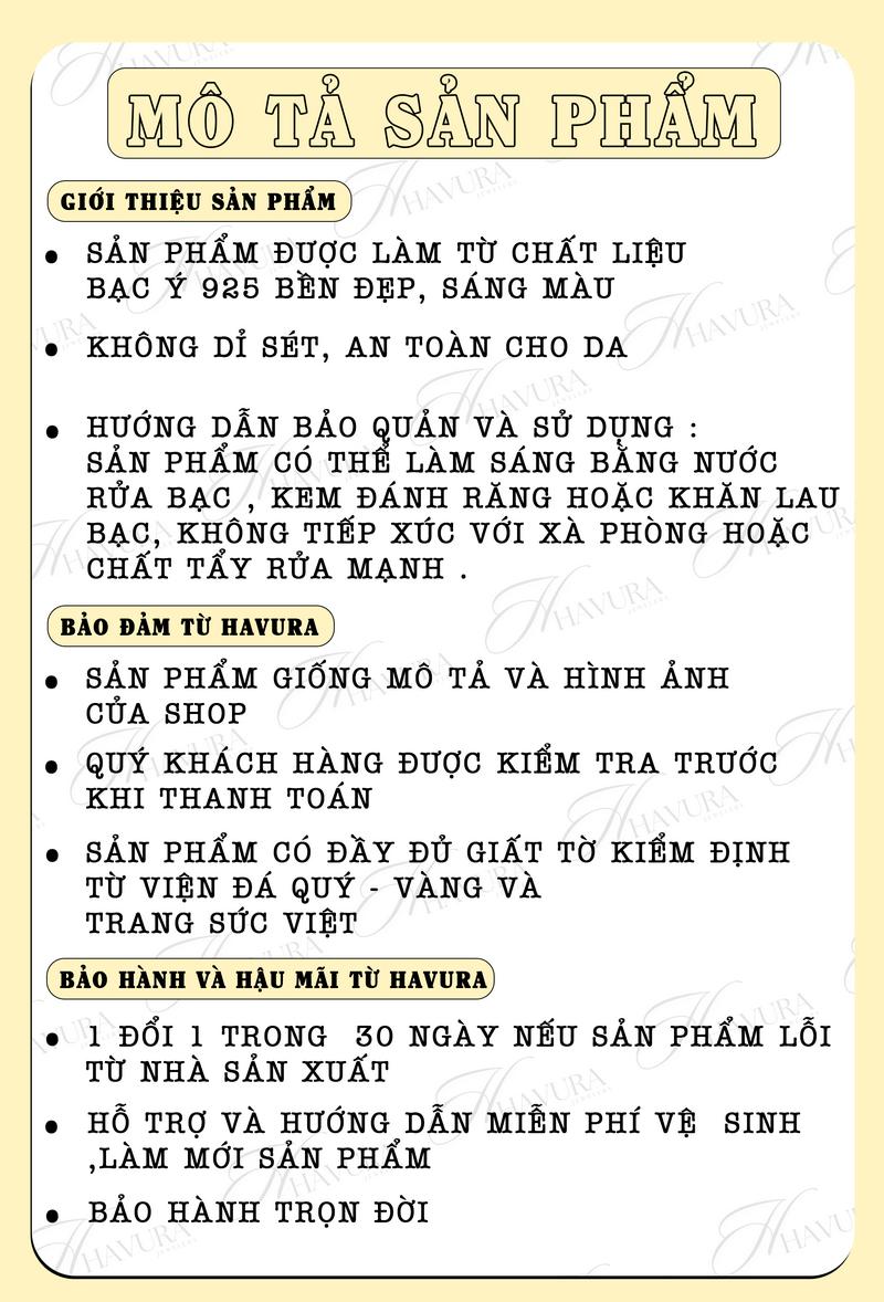 Product Introduction of Nhẫn bạc HAVURA,  nhẫn bạc Ý 925 cao cấp đính đá quý cá tính M065528 6