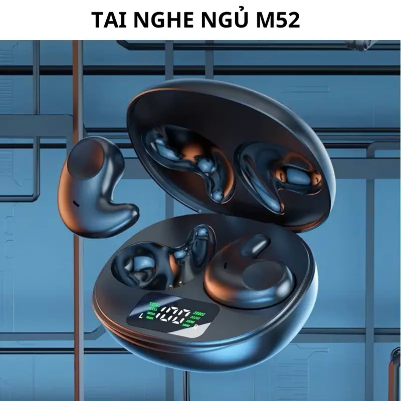 Tai Nghe Bluetooth 5.4 Nhét Tai Nhỏ Gọn  M52 Mẫu Mới Mỏng Nhẹ Nằm Ngủ, Micro Tích Hợp, Hàng Nhập Khẩu Cao Cấp - Earphone, Nghe Nhạc 1