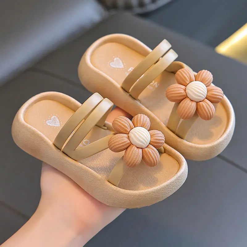 Dép Xỏ Ngón Bé Gái, Ưa Nhìn, Hàng Mới Về, Chống Trượt, Phong Cách Công Chúa Đẹp Trai, Thích Hợp Cho Mẫu Giáo, Chống Bám Bẩn, Dép Đế Bằng Trung Quốc Mới, HK, Năm 2025 2