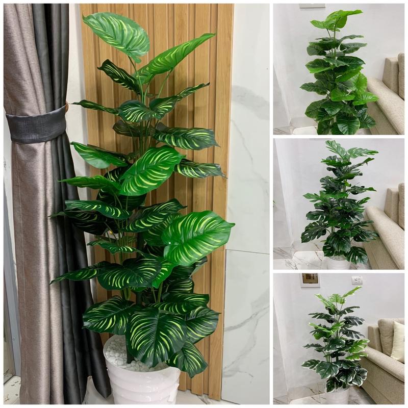 Cây trầu bà, cây lá xẻ nhân tạo 1m2, cây giả trang trí Decor Decor Phòng Trang Trí Nhà