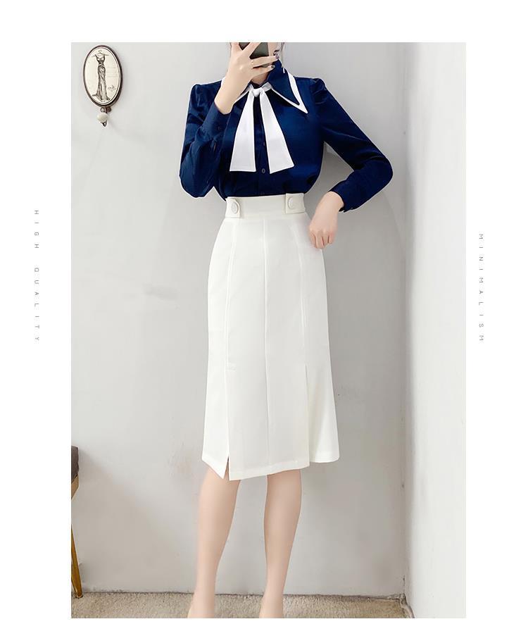 Product Introduction of Commuter Business Suit Women's 2024 New Women's Fashion Temperament Shirt with Skirt Two-Piece Set 15