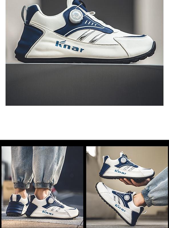 Product Introduction of Rotating button shoes men's sneakers men's shoes spring and autumn leather waterproof non-slip casual shoes fashionable shoes all-matching travel shoes Closed Runner Trainers Footwear Training Running Walking Shoes 9