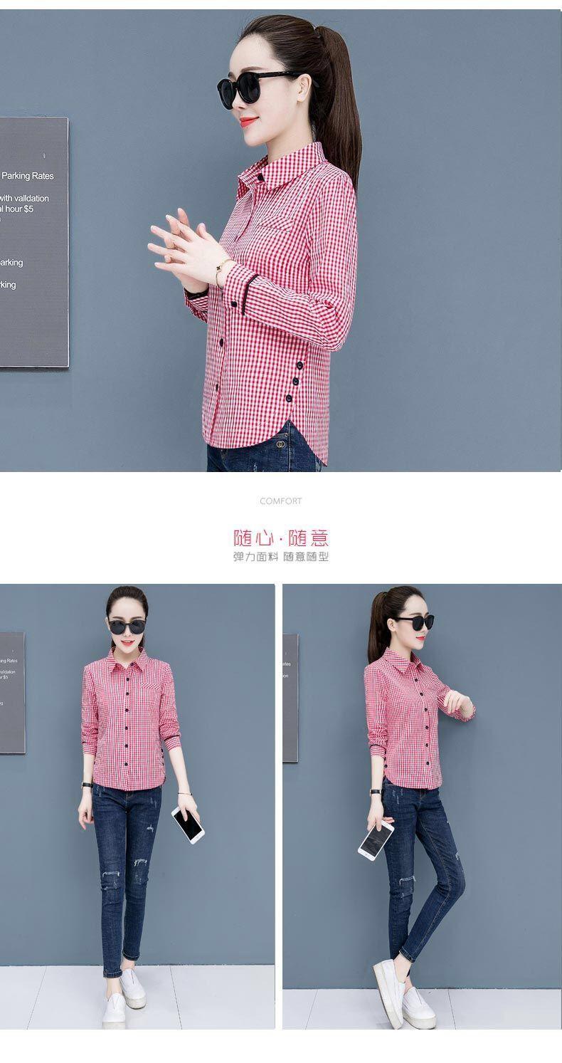 Product Introduction of Áo Sơ Mi Dài Tay Kẻ Sọc Dáng Ôm Hàng Mới Về Mùa Xuân Và Mùa Thu Năm 2024, Dành Cho Nữ, Phong Cách Hàn Quốc Và Phương Tây, Áo Sơ Mi Cơ Sở Nữ, Cổ Tròn, Áo Sơ Mi Ed Khoét Lỗ, Váy Thay Đổi Dáng Ôm 12
