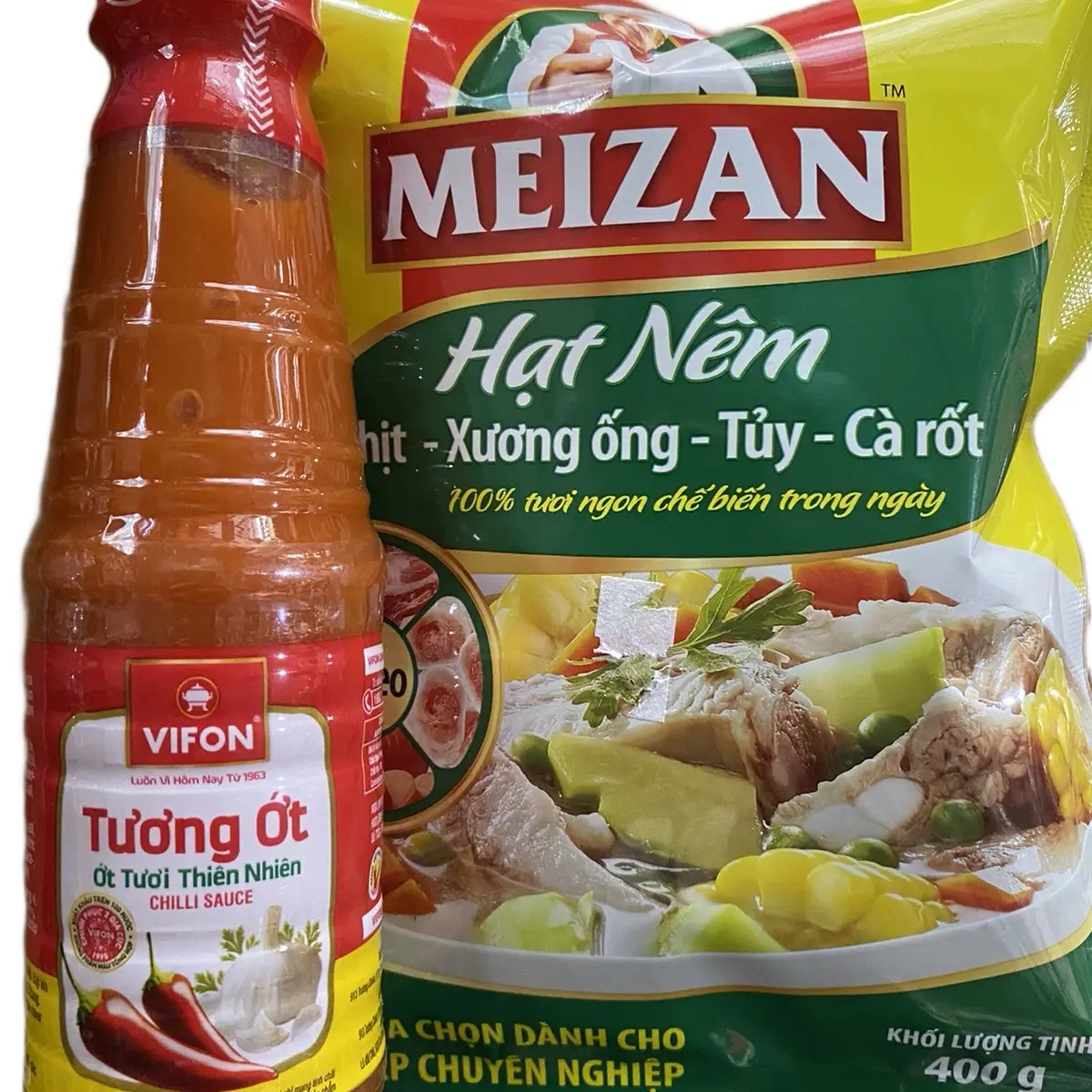 Hạt nêm meizan 400g tặng chai tương ớt 260g Gia Vị ( Bột nêm hạt nêm)