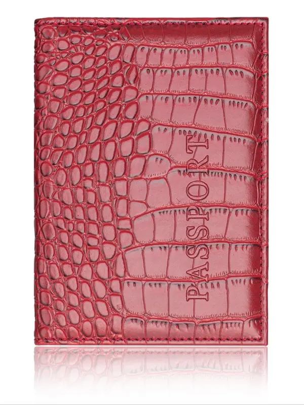 Crocodile Embossed Pu Leather Travel Passport Holder, Minimalist Plain Passport Cover for Women & Men, Slim Travel Wallet Accessories 3