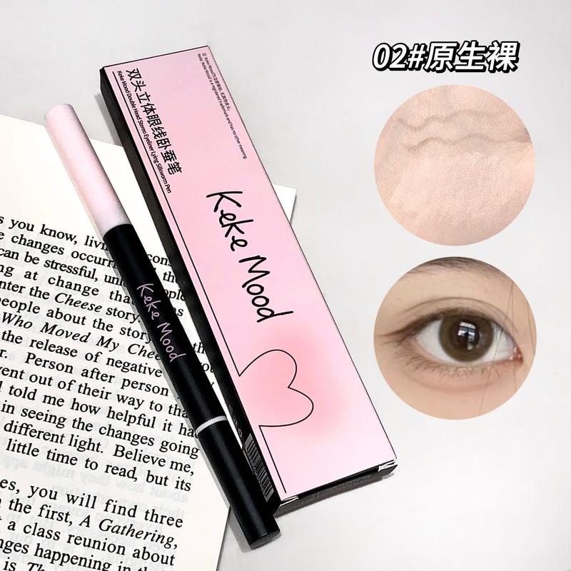 Kekemood Double-Headed Three-Dimensional Eyeliner Eye Shadow Pen Natural Brightening Pseudo Plain Face Girlish Style Mother Lying Silkworm Tender eyeshadow ethereal  eyes  palette 6