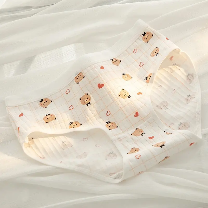 Combo 5 quần lót gấu cam chất cotton thoáng mát cho bé gái, học sinh, sinh viên dễ thương 4