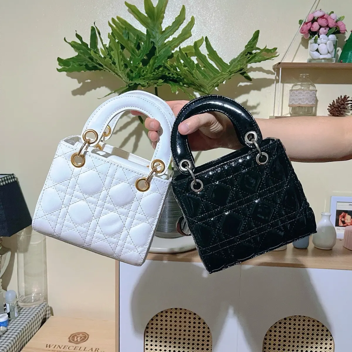 Túi hộp vuông nữ da bóng 20cm, túi hộp da lì 15cm sang chảnh có dây đeo chéo túi xách rộng để đươvj nhiều đồ thích hợp đi tiệc đi chơi bag