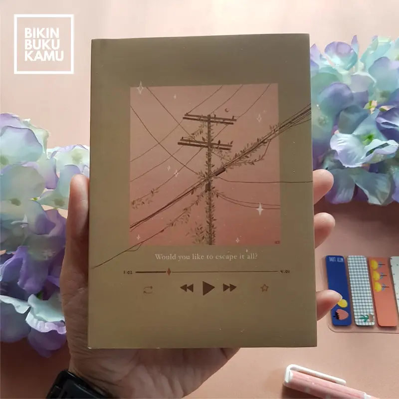 [57gsm] A6 Notes Notebook Saku Pocket Book Softcover - Brown Pink Sky 0