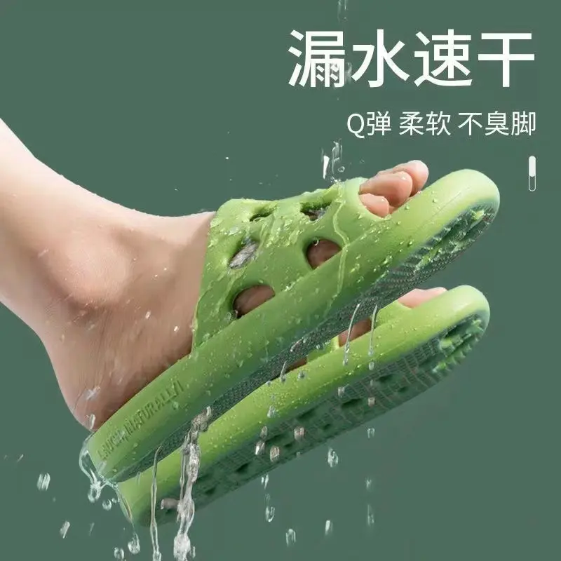 Dép đục lỗ EVA đúc nguyên khối siêu nhẹ đi trong nhà tắm nhà vệ sinh không thấm nước 7