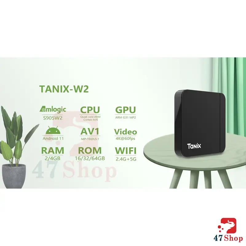 Android TV Box Tanix W2 dual (TX3 Lite) - Amlogic S905W2, Android 11, Dual Wifi 5