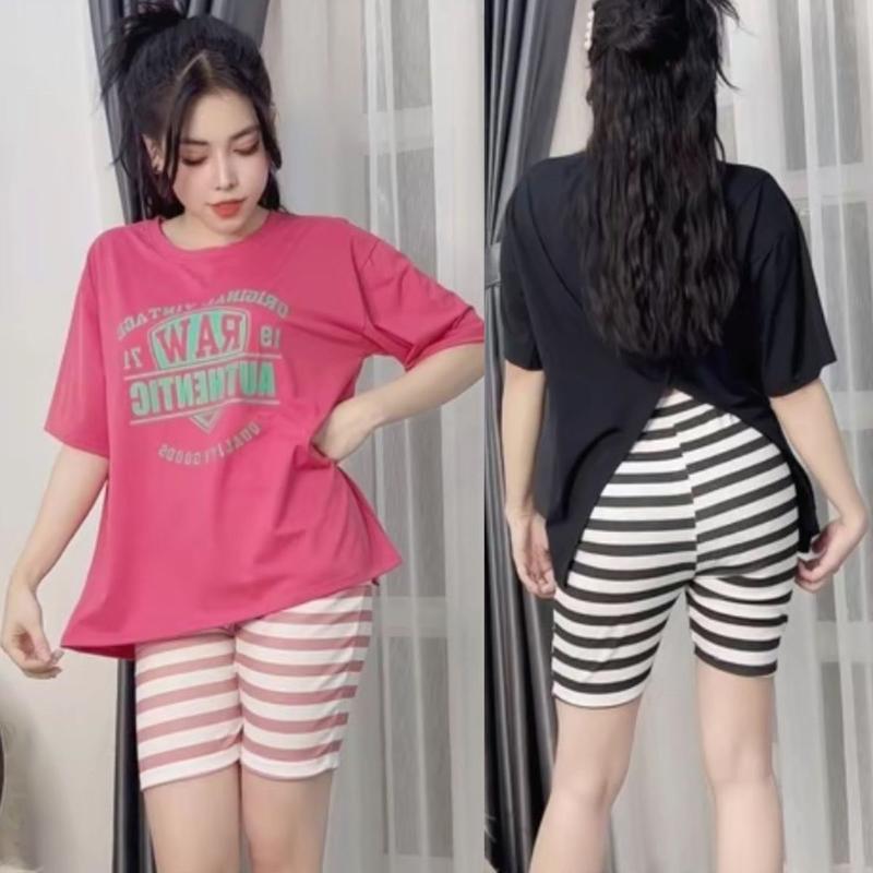 Set Bộ Đi Chơi Lửng Ngố Bigsize Áo Chéo Lưng ESHOP DB169 Đồ bộ mặc nhà nữ Bigsize quần lửng thun gân có túi mặc mùa hè đẹp dễ thương đi chơi ngủ kiểu dáng thể thao