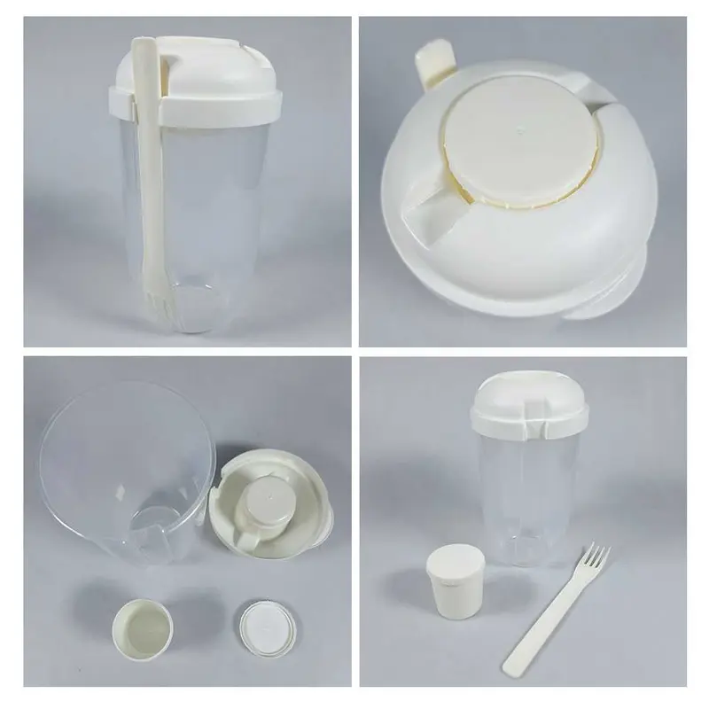 One Two Cups Salad Portable Bottle Lunch Container 1L with Fork - RF20 Buah Simple Wadah Garpu Kitchenware Makan Sayur 3