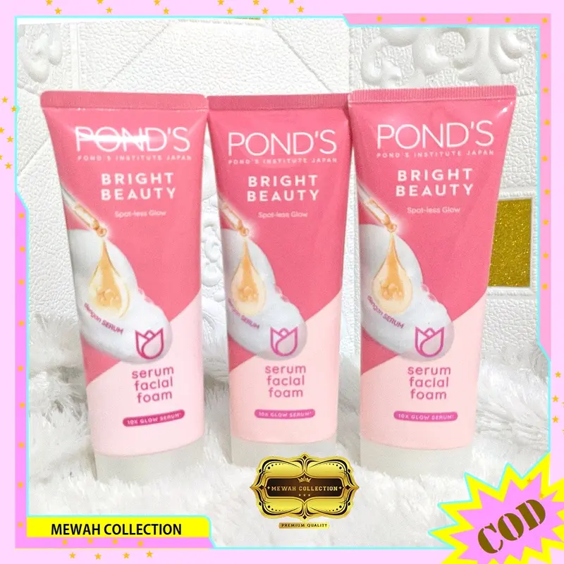 Ponds Bright Beauty Facial Foam 100gr Sabun Cuci Pembersih Wajah Muka Pemutihan Mencerahkan Extract Vitamin Membersihkan Hitam Acid 5