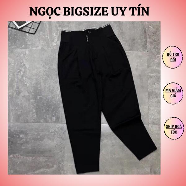 QUẦN BAGGY DÁNG DÀI CẠP CHỮ CHẤT UMI CO GIÃN BIGSIZE 55KG - 95KG CHO NỮ