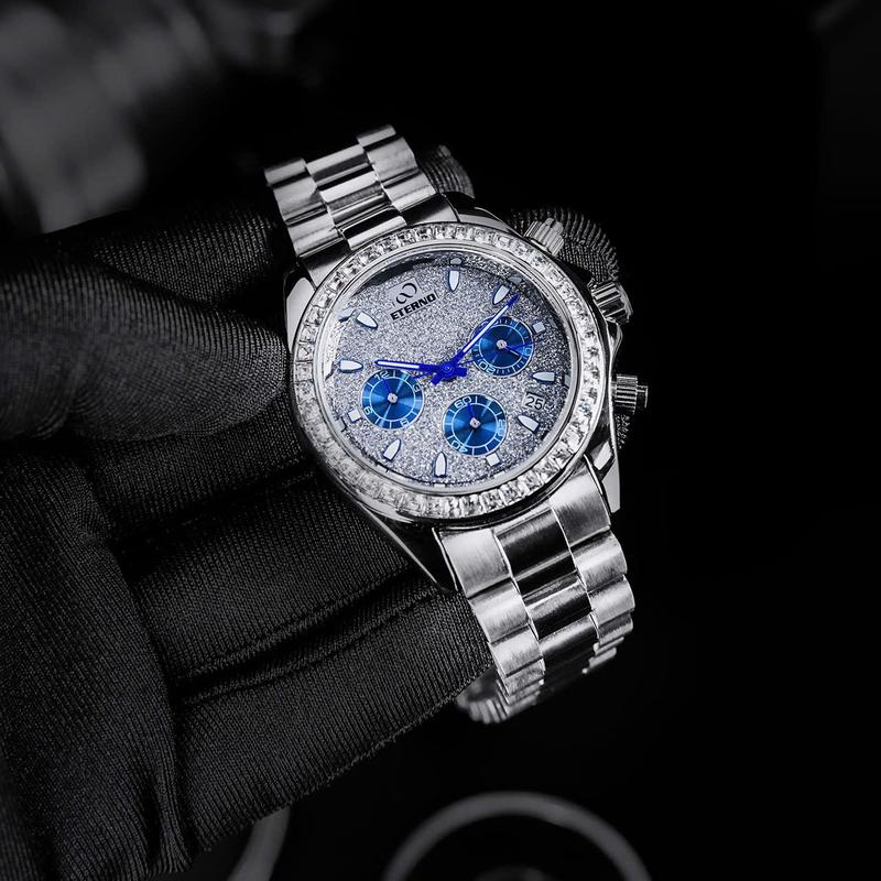 [VINHBANHBO] Đồng Hồ Nam ETERNO E25-0071 Dây thép không gỉ, chạy full 6 kim