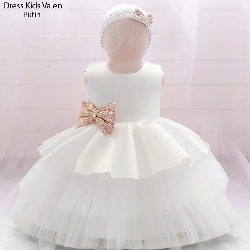 Gaun Dress Pesta Anak Bayi Perempuan 9-12 bulan -Dress Kids Valen Kid Lengan 2