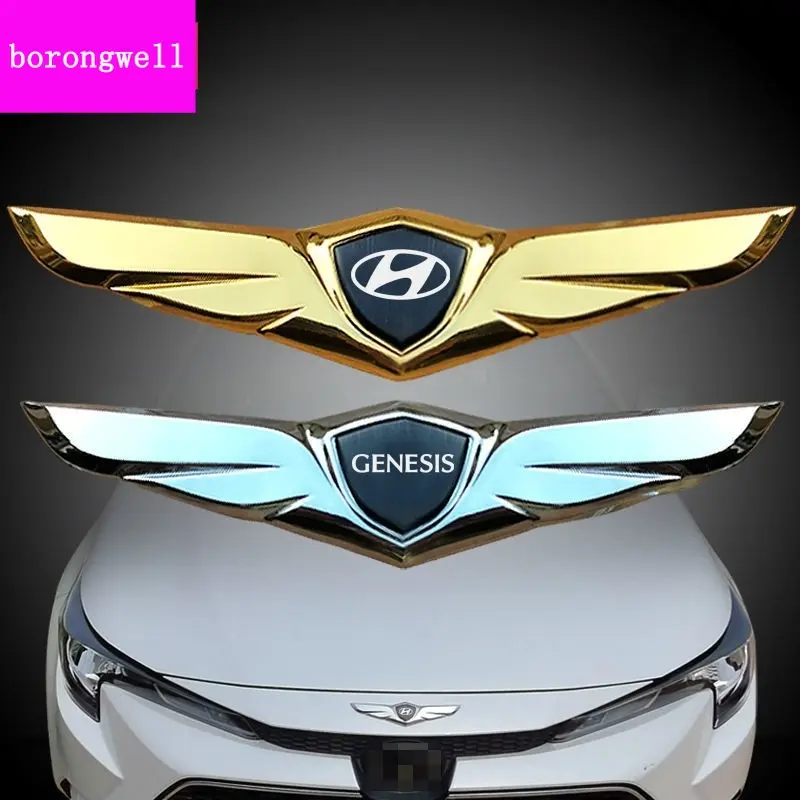 Đồ Trang Trí Mui Xe Trước Xe Hơi, Cho Hyundai Genesis, Đồ Trang Trí Mui Xe, Logo Trang Trí Bằng Kim Loại, Miếng Dán Đôi Cánh Thiên Thần, Phù Hợp Với HB20 Creta Venue Porter Accent, i10 Creta Tucson Và Kona, Phụ Kiện