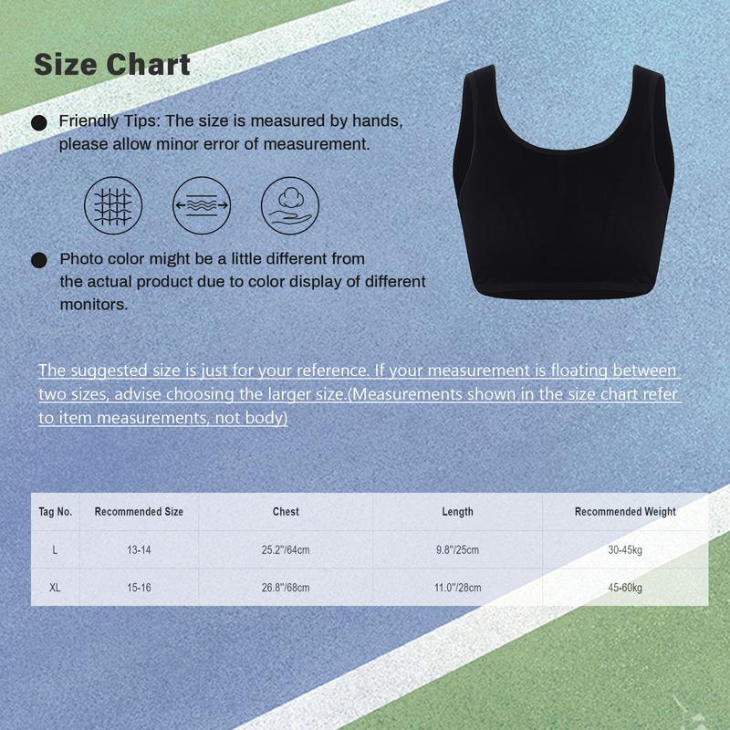 Product Introduction of Mufeng Kids Girls Built-in Pads Sport Bras Stretchy Dance Crop Top Gymnastics Yoga Workout Dance Tank Tops 0
