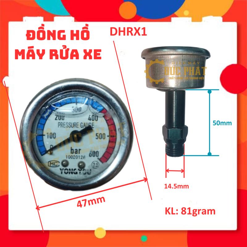 [Sỉ] Đồng hồ ĐK441-6.5mm, ĐKchân ren Ø14-14.5mm,chiều dài cả chân ren 50mm áp suất máy xịt rửa xe áp lực ĐHRX1MC, ĐHRX2,ĐHRX3,ĐHRX4 1