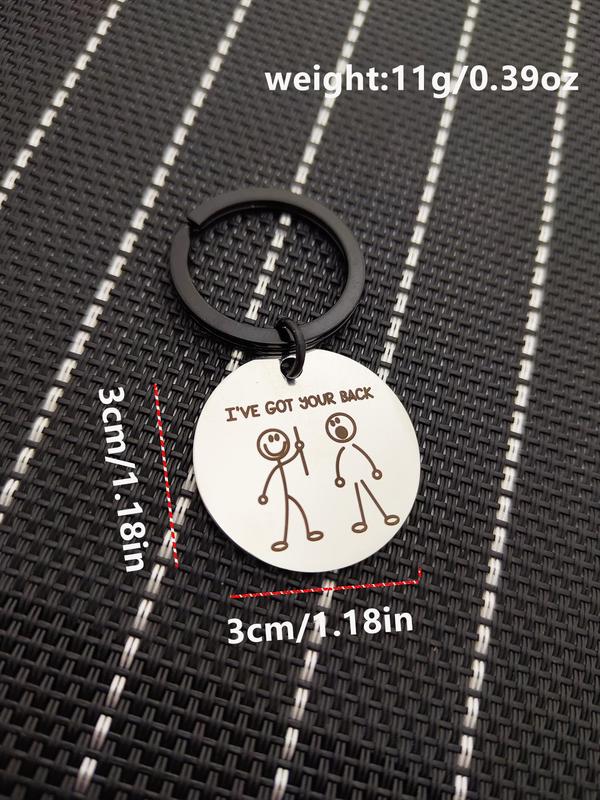 Fashion Letter Pattern Slogan Metal Keychain, Round Shaped Stainless Steel Keychain for Men & Women, Gift for Friends, Personalized Gifts, Trendy Accessory for Anniversary Birthday Gift 5