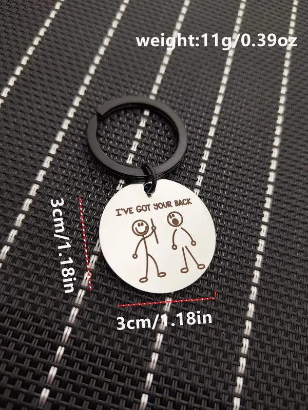 Fashion Letter Pattern Slogan Metal Keychain, Round Shaped Stainless Steel Keychain for Men & Women, Gift for Friends, Personalized Gifts, Trendy Accessory for Anniversary Birthday Gift 5
