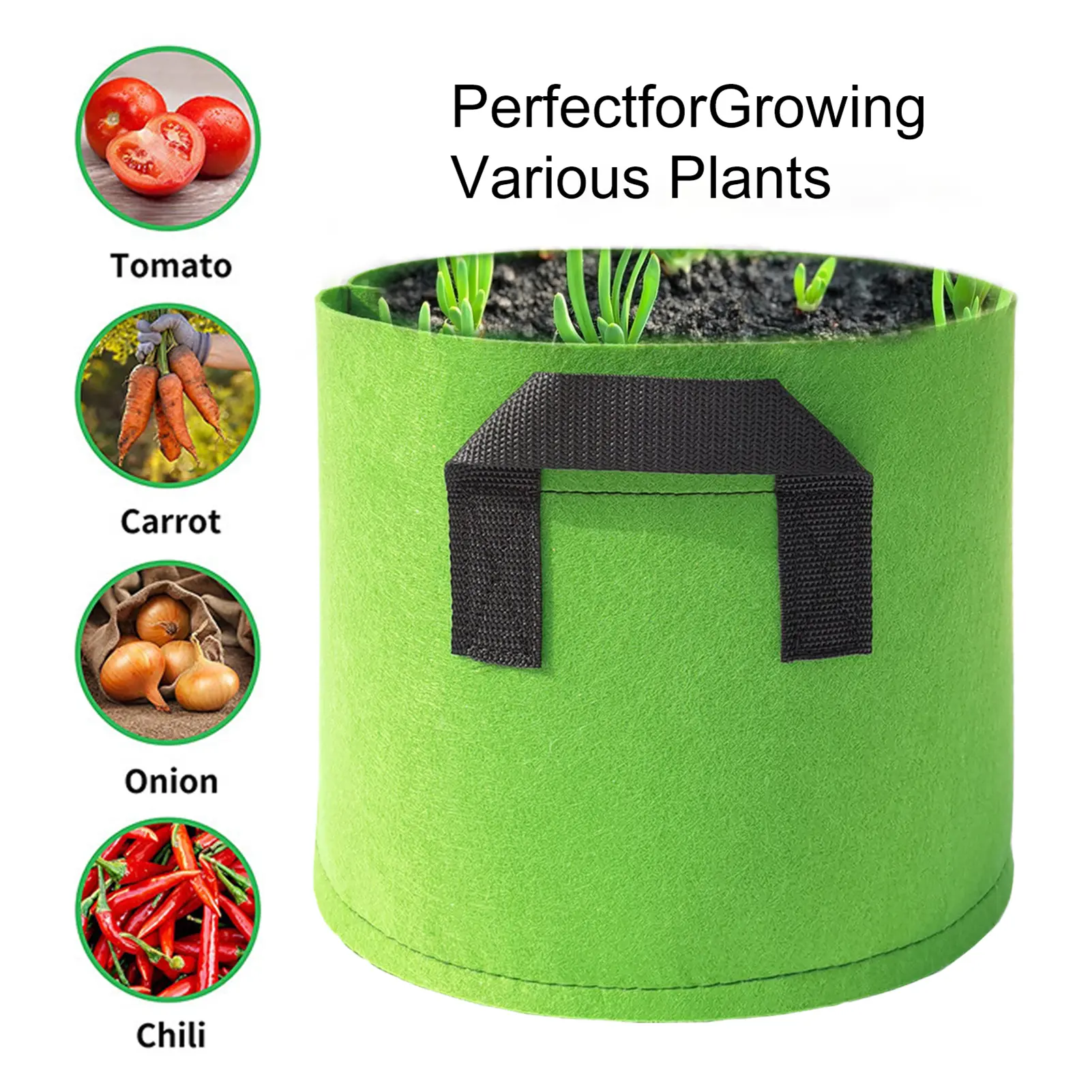 Gallon Plant Grow Bag with Handles Non-woven Fabric Farm Home Vegetable Planting Grow Bag Garden Supplies