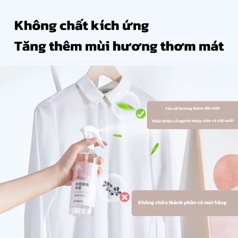 Xịt diệt mạt bụi, hương nước hoa chiết xuất từ thiên nhiên, khắc tinh của mạt bụi trên nệm giường quần áo 300ML nước giặt xịt  mốc bột  chua 3