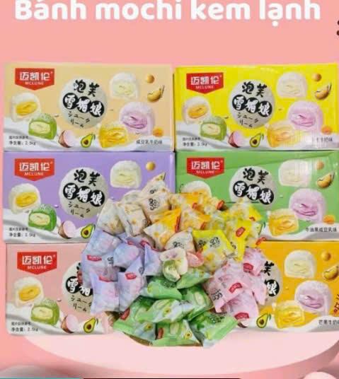 2kg Bánh Mochi kem lạnh 7-9 vị : Sầu riêng , khoa, môn , Đậu Nành ,Xoài , Bơ Sữa ,Đào,socola,chuối,dừa ,cam, ,chanh leo ,dâuFood Ăn Vặt Thức Ăn Cake