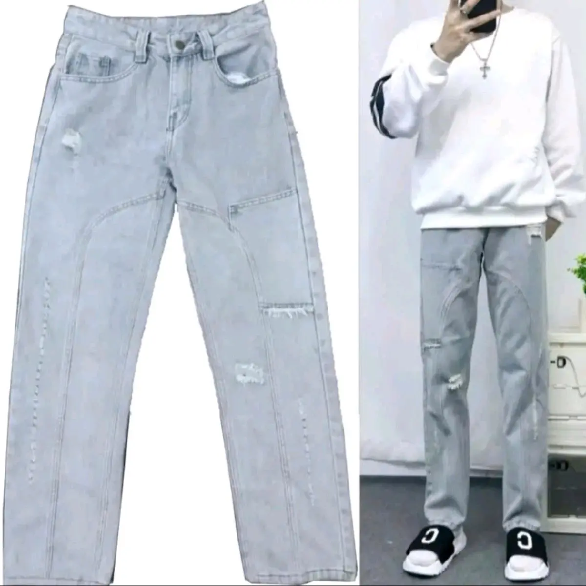 Quần jean nam ống đứng from bagyy hách giáng hoạ tiết  Menswear Pants Có Túi