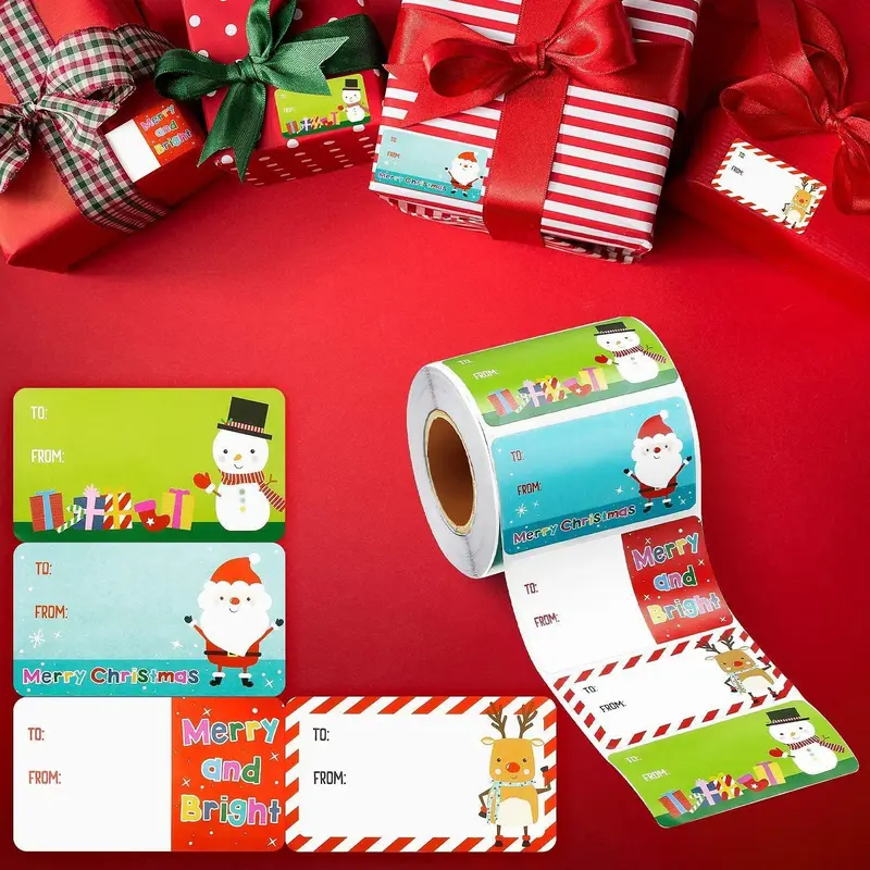 Stickers for Gifts, 500pcs/roll Colorful Label Sticker, Holiday Gift Decoration Label, Sticker Ornaments, Holiday Essentials, Valentine's Day Gift, Home Accessories Decor 3