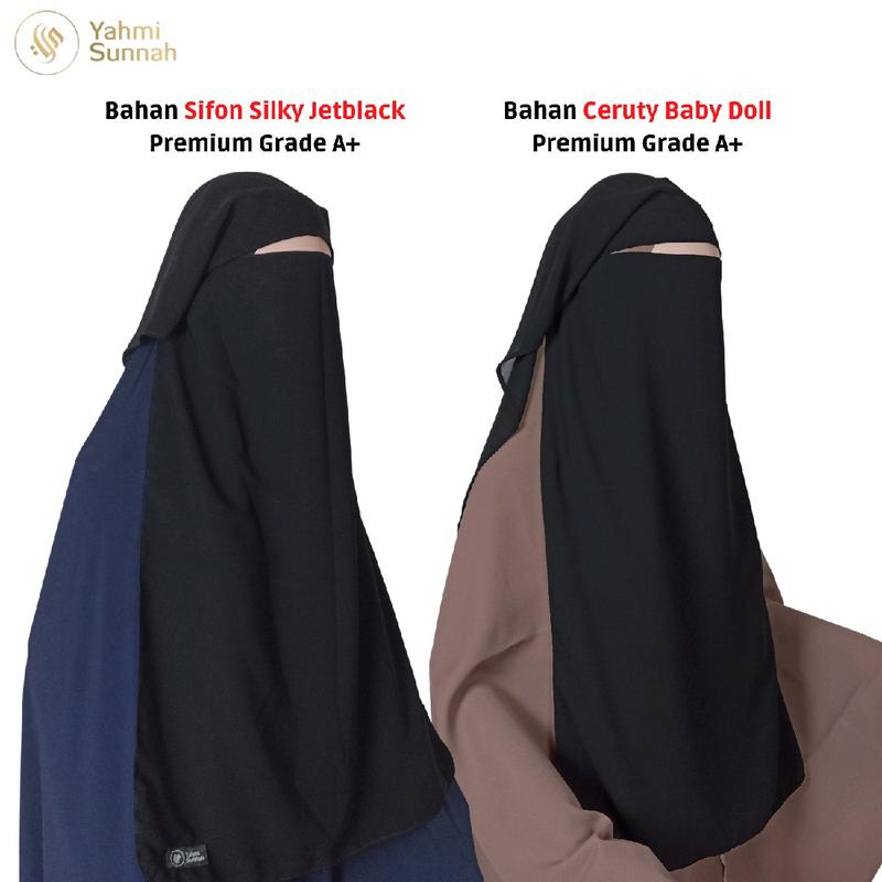 Cadar Yaman Niqab Yaman Niqob Yaman Purdah 3 Layer Long Yaman Niqob Safar Bisa COD 9
