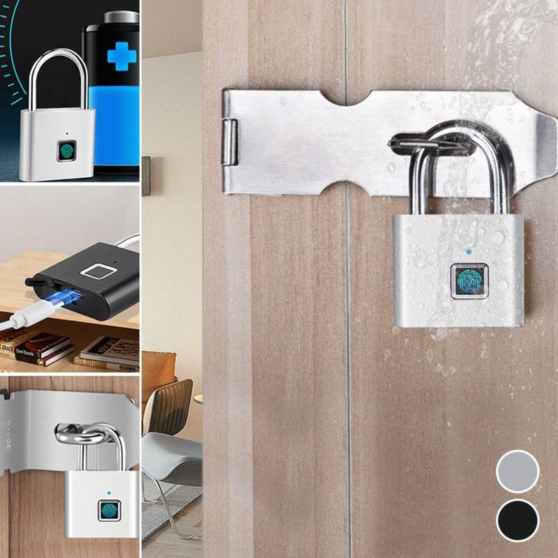 Product Introduction of Creativity Anti-Theft Smart Fingerprint Padlock USB Charging Waterproof Fingerprint Password Lock Portable Fingerprint Padlock 16