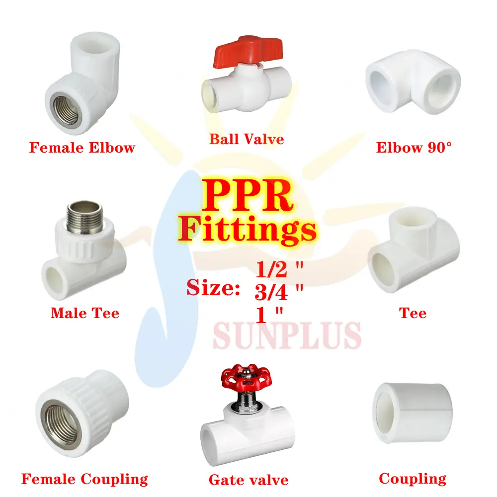 Ppr Kabal PPR Fittings Wholesale 1/2-3/4-1Inch PPR Male, PPR Female,PPR Elbow,PPR ...