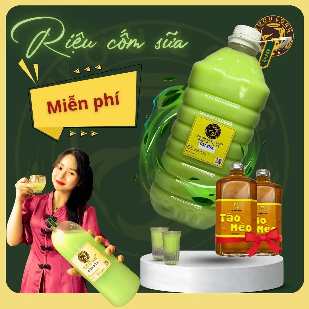 Riệu cốm sữa non, ngon nhất Việt Nam. Lên được được tặng ngay riệu táo mèo thơm ngon đặc sản Tây Bắc