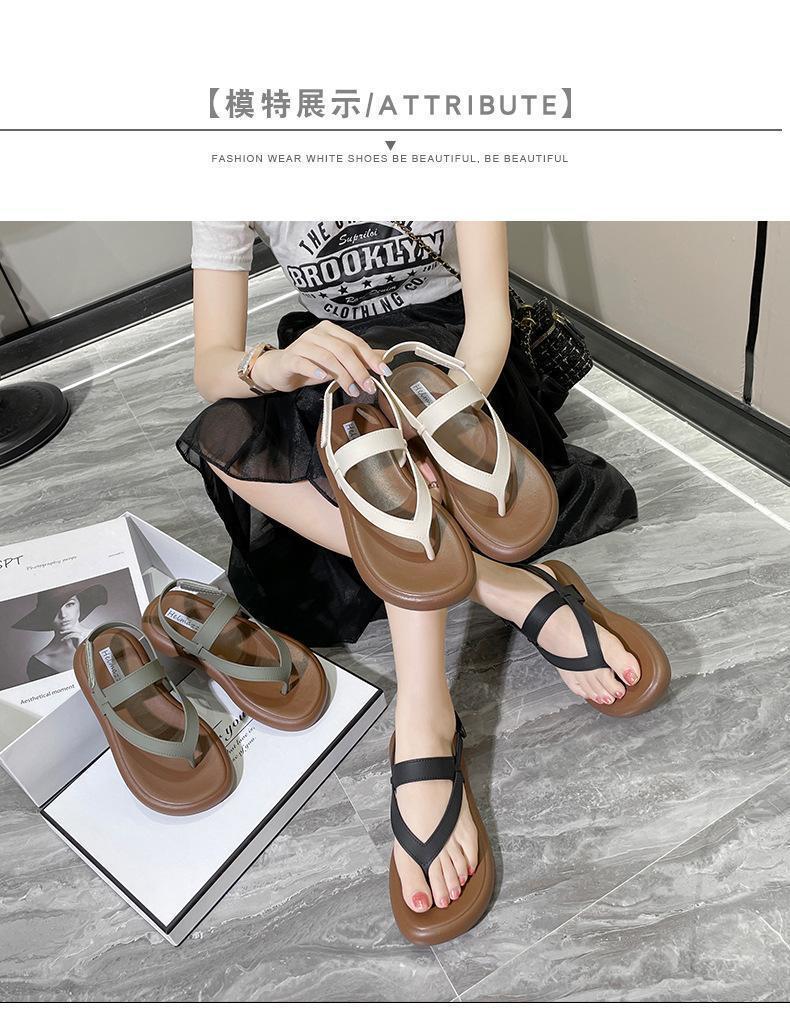 Product Introduction of Dép Nữ Mùa Hè, Đế Bệt Đế Mềm, Màu Trơn Giày La Mã, Dép Lê Đi Biển, Thích Hợp Đi Chơi Mùa Hè, Hàng Mới Về, 2024, Có Thể Đeo Ngoài Trời 13