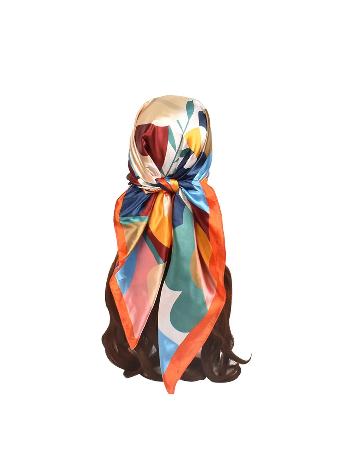 Women's Elegant All Over Floral Print Square Scarf, Fashionable Colorful Bandana For Daily Wear, Versatile Scarf For Women, Girlfriend Gifts