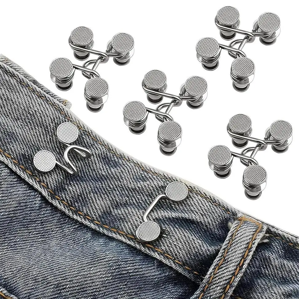 Jeans Button Tightener Set, 2/4 Sets Handmade Jeans Button Pins, Easy To Install Waist Tightener Button for Indoor & Outdoor,  Accessories for Women