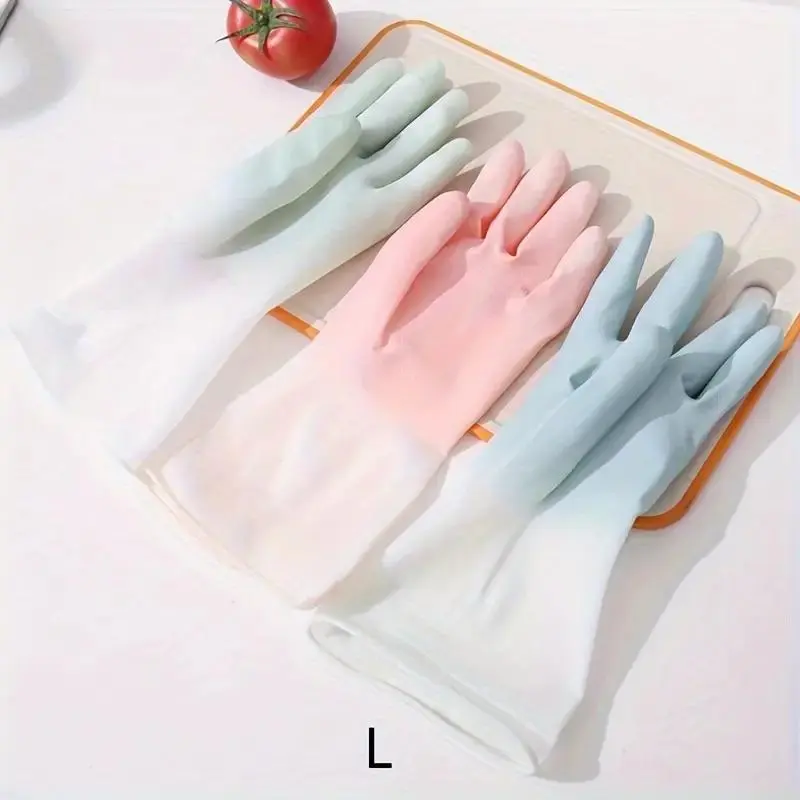 GOOD Random Color  Kitchen Cleaning Gloves (3 Pairs), Waterproof Kitchen Cleaning Gloves, Non-slip Household Cleaning Gloves, Durable Laundry Gloves, Cleaning Supplies, Household Cleaning Tools 0