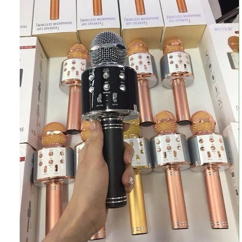 【Hàng Sẵn】Mic Hát Karaoke Kèm Loa Bluetooth WS-858 Đa Năng micro karaoke,mic bluetooth karaoke,karaoke bluetooth 4