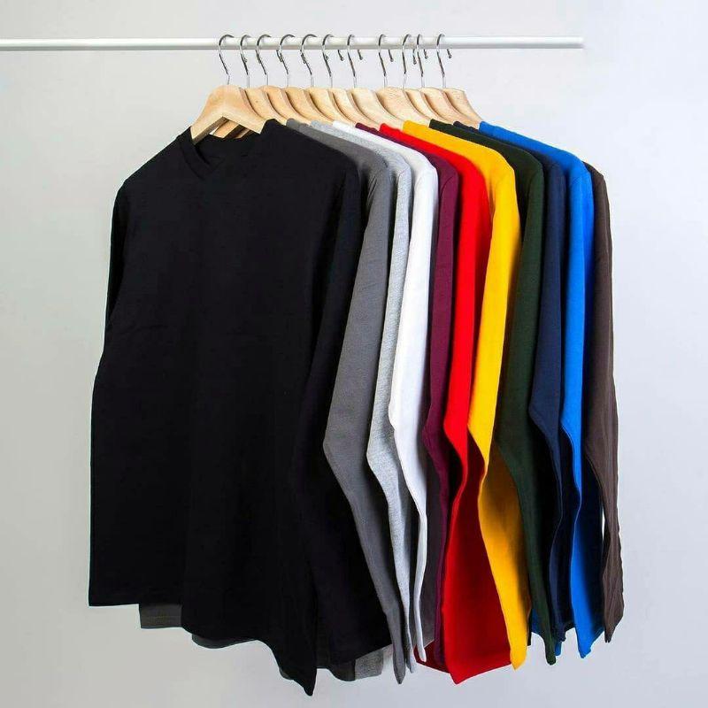 Kaos Polos Lengan Panjang Pria Wanita Jumbo Oversize Big Size Murah 3XL 4XL 5XL 6XL 2