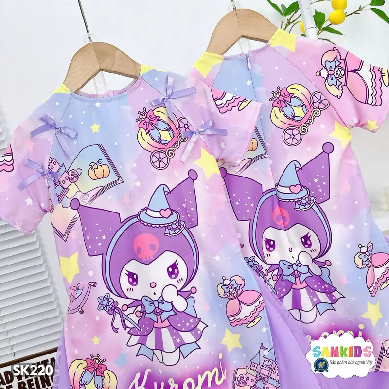 SAMKIDS - SET Áo Dài TẾT CÁCH TÂN CHO Bé Gái  - HỌA TIẾT DỄ THƯƠNG 6