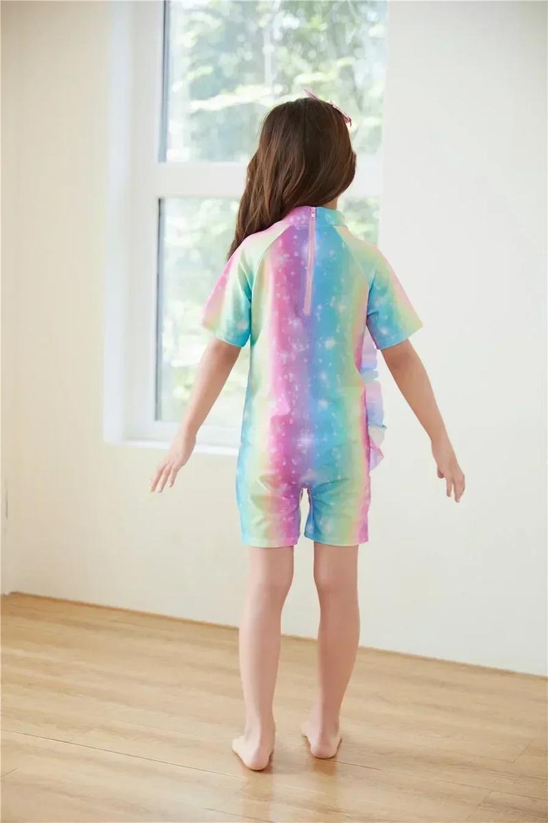 Product Introduction of Conservative Swimsuit 2024 One-piece Girl's Short-sleeved Shorts Swimsuit Cartoon Cute Children's Swimsuit Baby Girl 18
