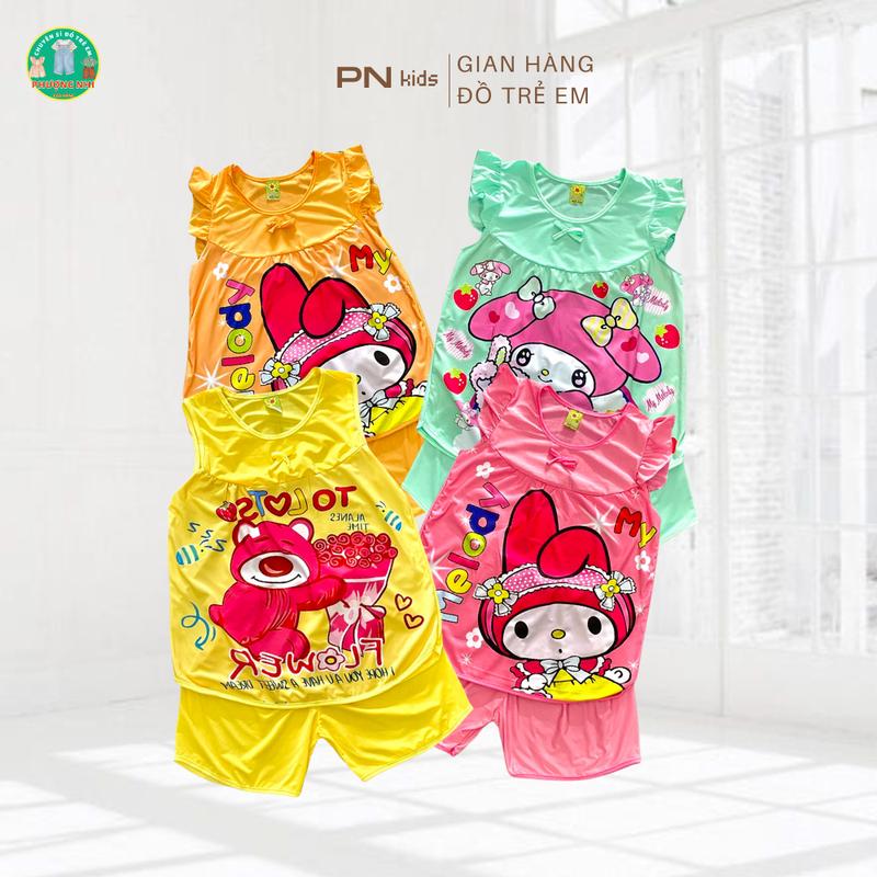 [8-34kg] Đồ bộ sát nách thun lạnh quần đùi chất liệu vải thun lạnh mát mẻ cho bé gái 0