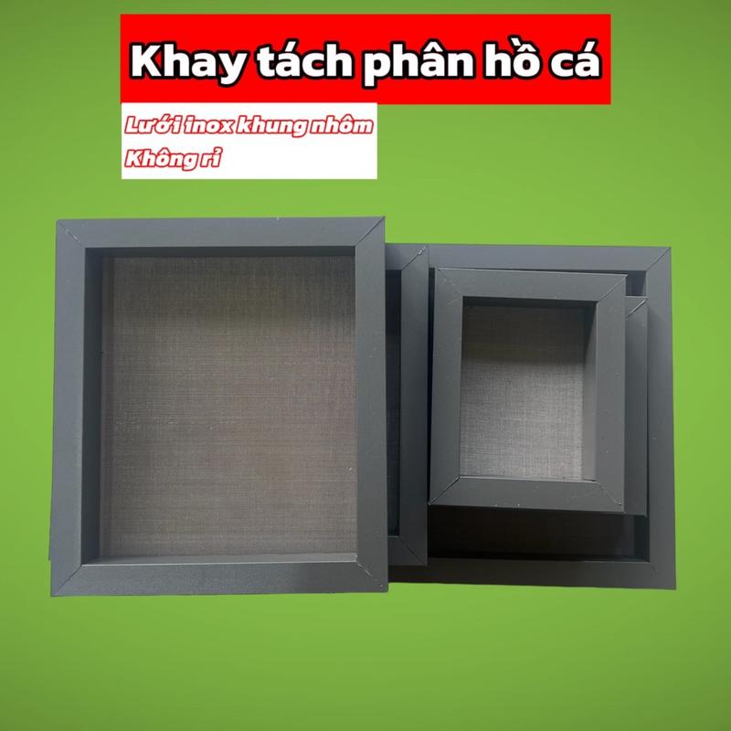 Khay Tách Phân Hồ Cá Lưới Inox-khung nhôm Không rỉ-Kiểu dán đẹp Cao 3cm | Đầy đủ kích thước-Kích thước Phủ bì